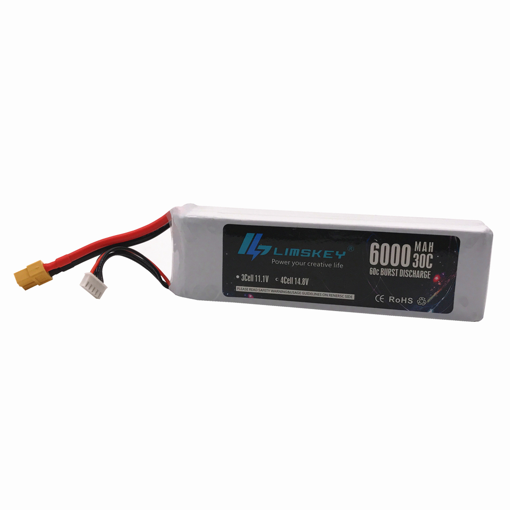 Lismkey 14.8V 6000mAh 30C Burs - огляд і ціна 4S Lipo Battery 14.8V 6000Mah
