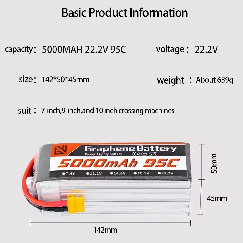 Lipo Battery 6S 5000mAh XT60 X - огляд і ціна 6S Lipo Battery 22.2V 5000Mah