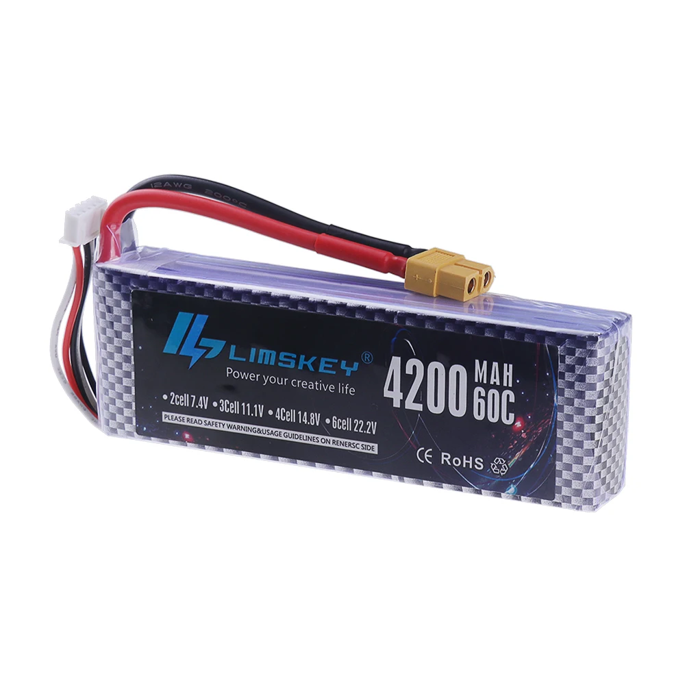60C Lipo Battery 14.8V 4S 1500 - огляд і ціна 4S Lipo Battery 14.8V 6000Mah